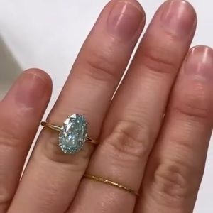 Light Blue Moissanite Ring
